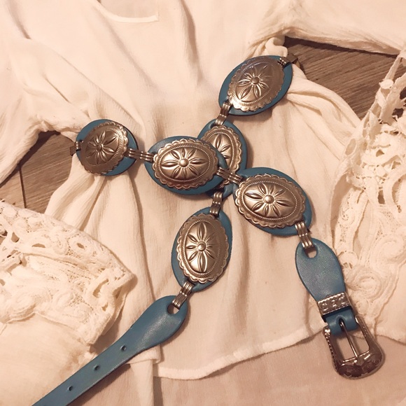 Turquoise and Silver Boho Belt - Picture 2 of 8